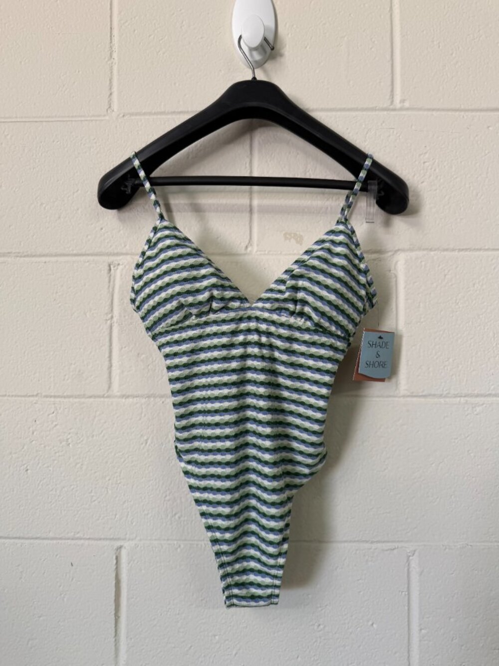 NWT Shade & Shore Multicolored High Leg Cheeky Swimsuit
